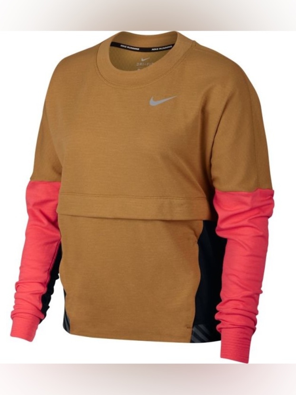 Nike Women's Colorblock Therma Sphere Long Sleeve Running Crew Sweatshirt